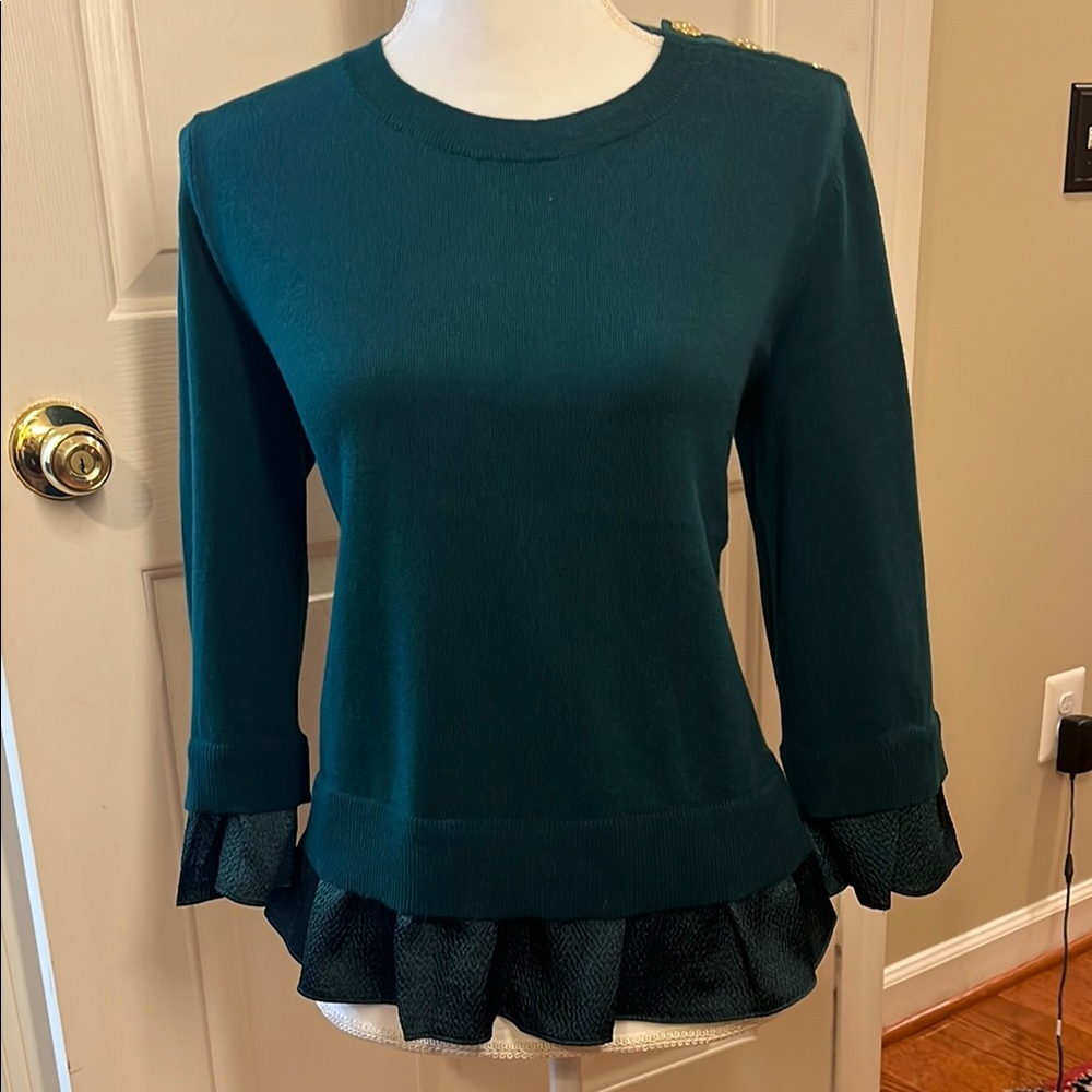 Emerald Green layered look sweater